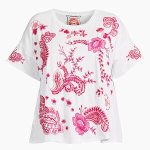 JOHNNY WAS Cassia Raw Detail Swing Tee